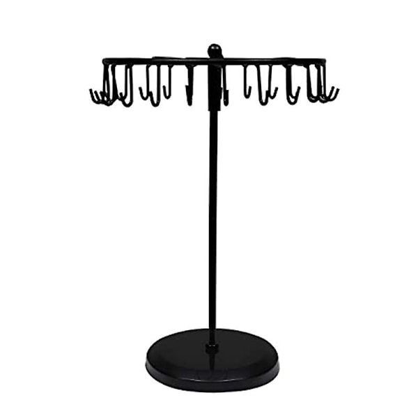 23 kroge roterende halskæde displayholder vedhæng armbånd smykker stand stand Black