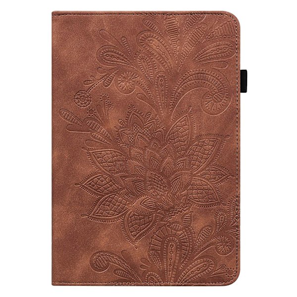 Til Lenovo Tab P11 Gen 2 Imprinting Drop-proof Tablet Cover PU Læderetui med Stativ Brown