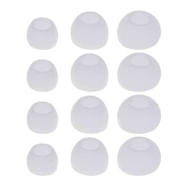 12 kpl Silikoniset korvanapit S/m/l-kokoja Pehmeät kumikorvanapit Joustavat korvanapit White