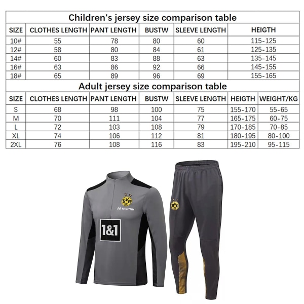 2122 Dortmund Fotballdraktsett med Lange Ermer 20