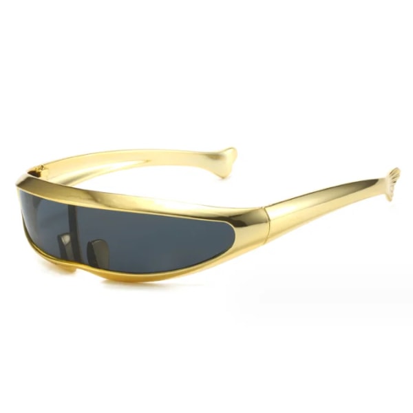 Fashion personlighet pläterad silver fiskstjärt vindtäta solglasögon för män utomhus sport ridning solglasögon C4 trendy