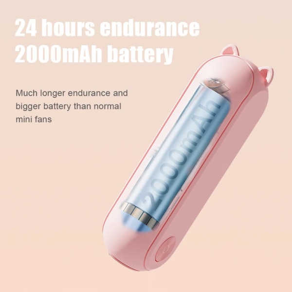 Mukautettu 2000mAh akku 3 in 1 tuuletin Power Bank monitoiminen ladattava lahjat kädessä pidettävä mini USB kannettava tuuletin Pink