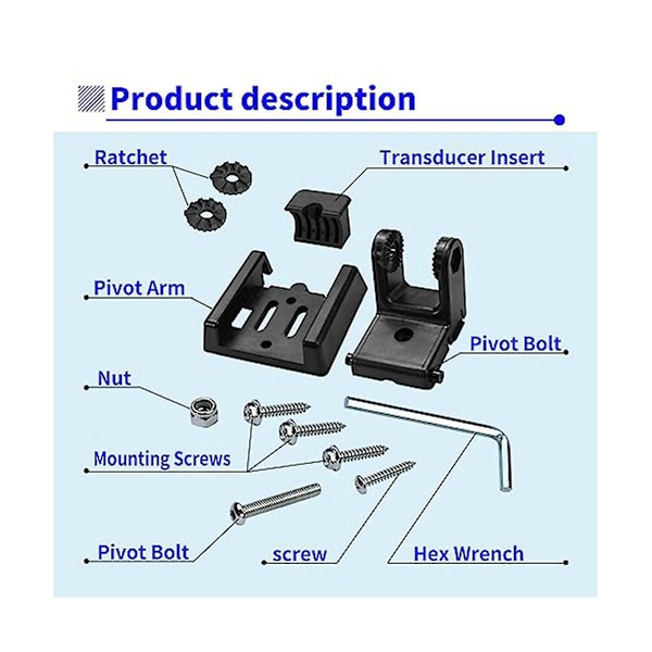 Til 7400931 XNT Transducer Beslag, Transducer Montering til XHS Model Transducere, Transom Montering Hardware Kit til XNT 9 20 Black