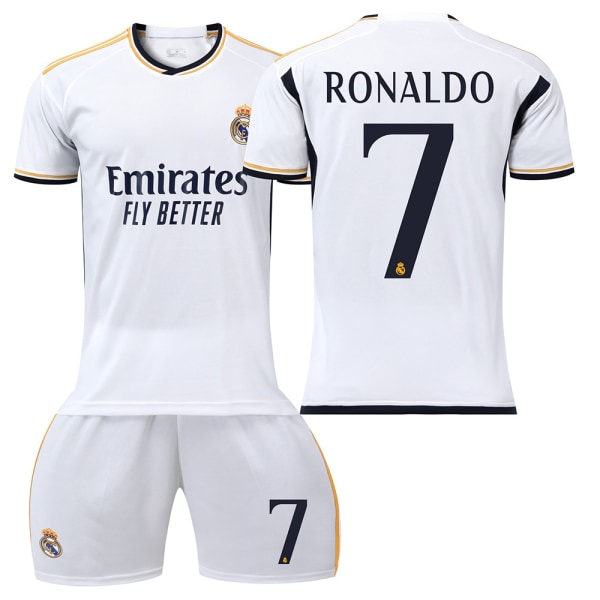 Real Madrid Fotballdrakt 23-24 Nr. 7 Vinicius 5 Bellingham 11 Rodrigo 10 Modric C Ronaldo home number 7 M