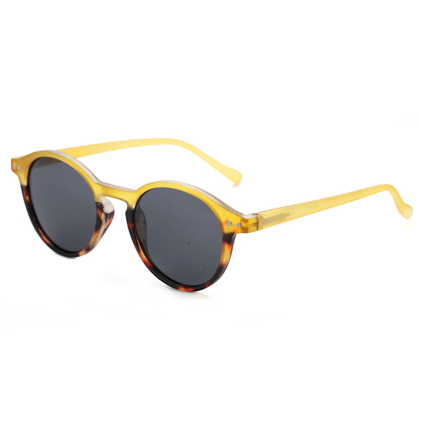 2024 Tyylikkäät pyöreät retro klassiset monityyliset UV 400 polarisoidut tukkuhinnat Aurinkolasit miehille ja naisille mukautettu logo C18 CRYSTAL YELLOW DEMI/GREY Polarized HD Shades