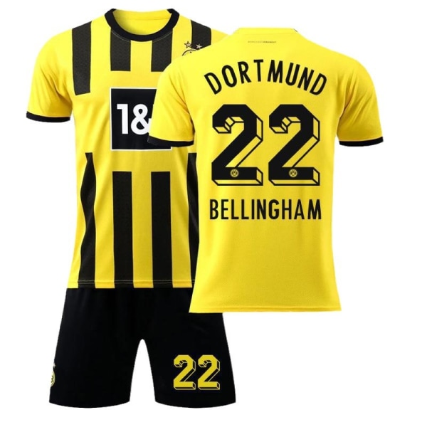 22-23 Dortmund hemmatröja fotbollströja nr 9 Haaland 11 Reus 22 Bellingham tröjset med strumpor Dortmund Home No Num #20