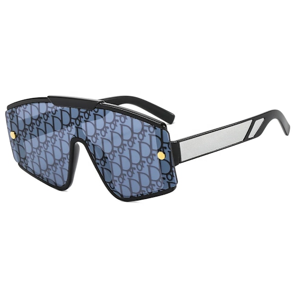 Mote sommer overdimensjonerte fargerike firkantede trendy solbriller i resirkulert plast for kvinner store innfatninger solbriller endelte solbriller C02 Fashion Sunglasses