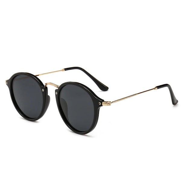 Klassinen pyöreä metallirunkoiset aurinkolasit unisex-tukku NO.6 Black/Red mirror Classic