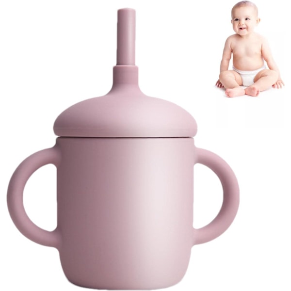 Silikoninen Harjoituskuppi Oljella - Sippy Cup Kahdella Kahvalla pink