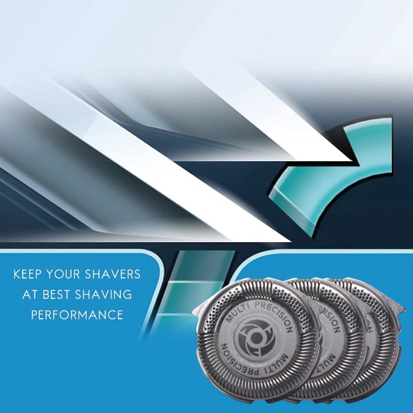 6-pak Sh50 udskiftningshoveder til Series 5000 shavere, S5000 S5420 S5380 S5351 Multi-Precision Blades Silver None
