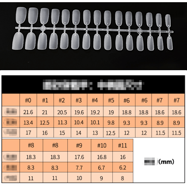 300 st mjuka gelnaglar 10 storlekar dubbelsidiga matta ofilade nagelspetsar akryl full täckning korta nagelspetsar för nagelförlängning