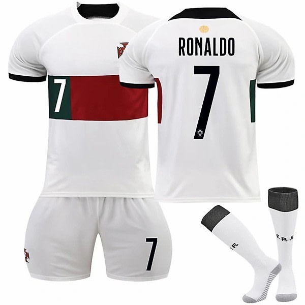 22/23 Ny Sesong Portugal Borte RONALDO Nr. 7 Barn Trøyepakke Child-18