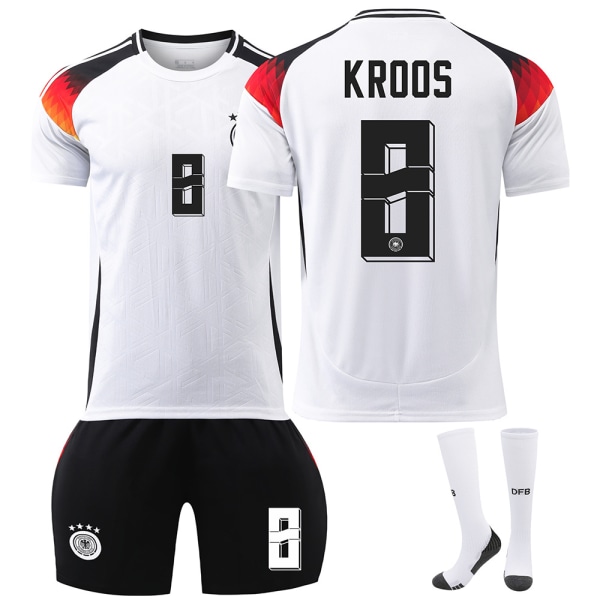 2024 Tysk fodboldtrøje nr. 13 Muller EM-trøje 7 Havertz 8 Kroos Børnetøj til drenge Size 8 with socks + protective gear 28 yards