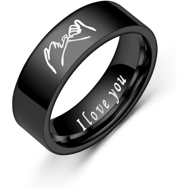 Rostfritt stål Hand in Hand Promise Engagement Wedding Rings Co