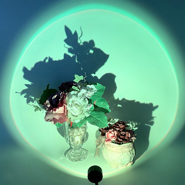 USB Solnedgångslampa Projektionslampa Rum Bakgrund Vägg Atmosfärslampa Färgad Solljuslampa För Selfie Fest Heminredning Moon