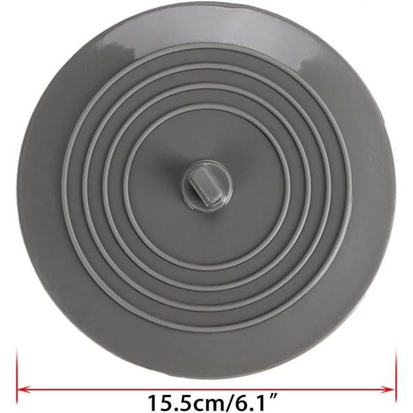 2-pakning 6 tommers universell silikon gummi - badekarstopper avløpspluggdeksel for kjøkken baderomsservant badekar