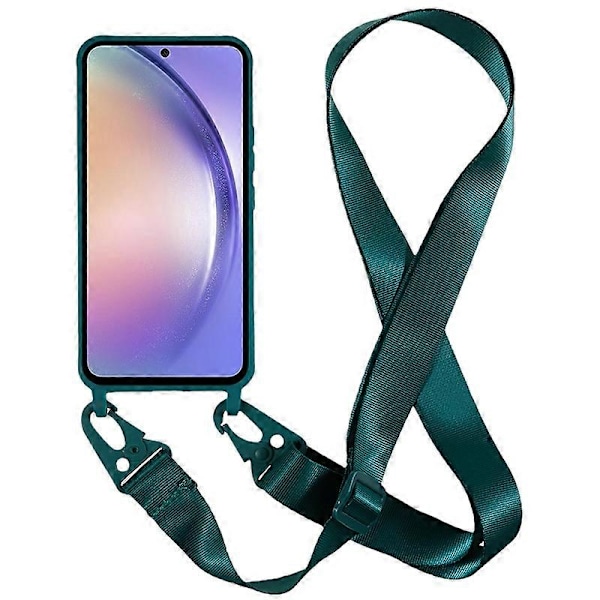 Deksel til Samsung Galaxy A55 5G, Anti-fall TPU-beskyttelse med bred stropp - Svart Multicolo(FQ) Multicolor Dark Green