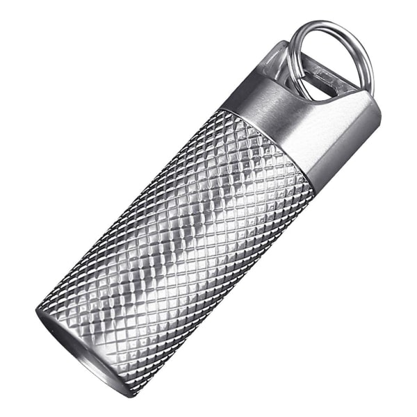 Bærbar Metal Pilleæske Titanium Pilleholder Nøglering Vandtæt Pilleflaske
