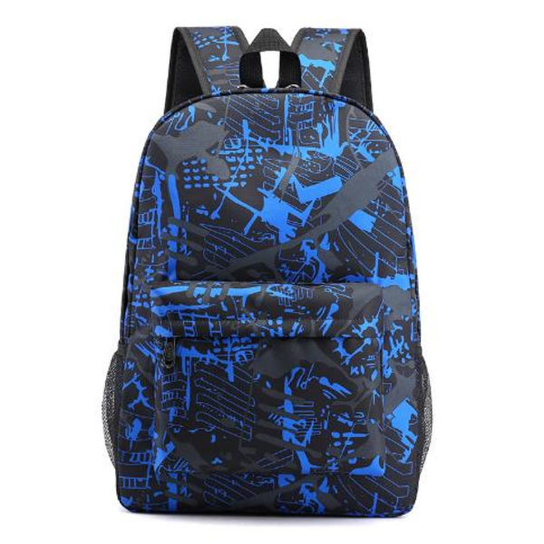 3D Galaxy Print Rygsæk Piger Drenge Rejsetaske Bogtaske Pattern blue