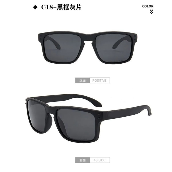 2024 Fabrik Engros Tilpasset Logo Cykling Udendørs Sport Firkant Polariseret Herre Solbriller C18 Mens Polarized Sunglasses