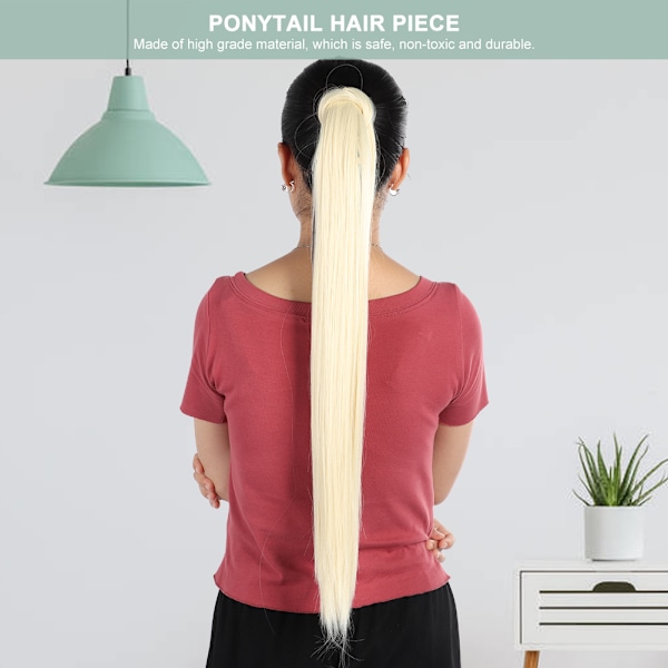 Kvinnor Lång Rak Hår Extensions Ponytail Peruk Clip i Ponytail Falskt Hår Styling 01#