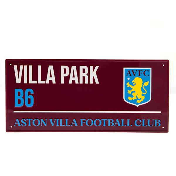 Aston Villa FC Gatunamnsskylt Plakett One Size Vinröd Vinröd Claret Red One Size