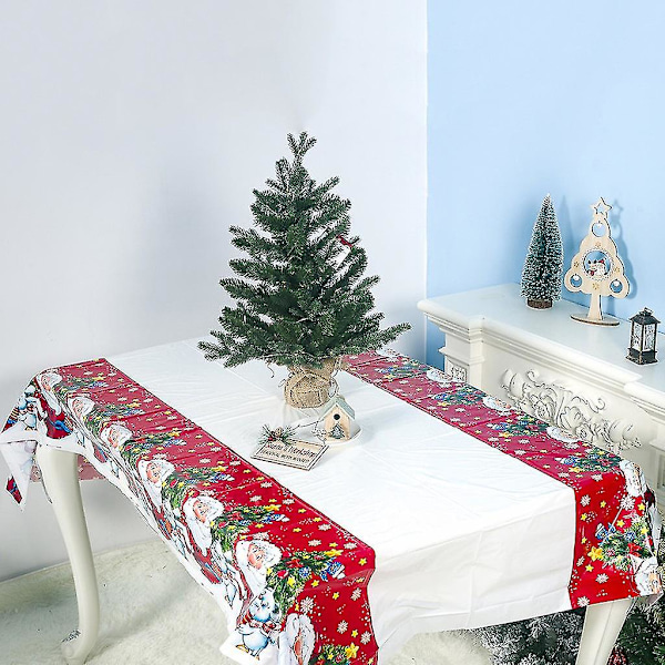 Ny juledekorasjon PVC-duk 180*110cm Julebord Vanntett