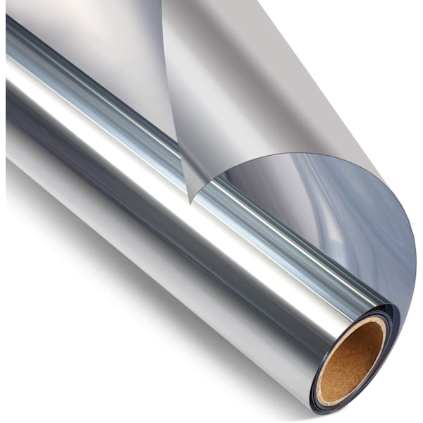 Yksisuuntainen Peili Ikkunakalvo Tietosuoja Ikkunakalvo Tietosuoja Auringon Estävä Lasitarra - Täydellinen Hopea-Hopea 40x200 cm Silver-silver