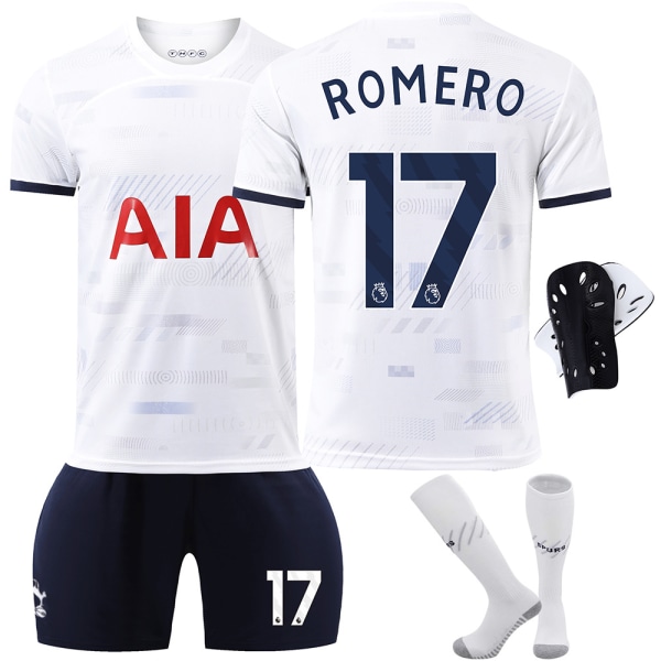 23-24 Tottenham Hotspur hjemmefodboldtrøje nr. 7 Son Heung-min 9 Richarlison 17 Romero trøje børne- og herresæt No. 10 socks + protective gear XL