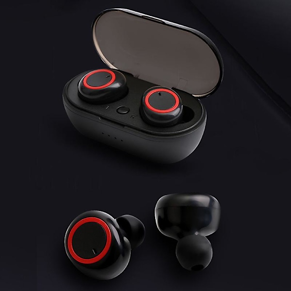 Bluetooth-hodetelefoner for iPhone Android Trådløse hodetelefoner Vanntette Black Red