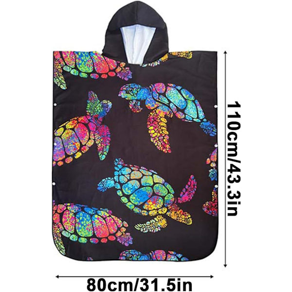 Strandponcho - Surfhandduk - Överdrag för kvinnor Surfponcho Omklädningshuva Handduksrock för vuxna för simning och bad