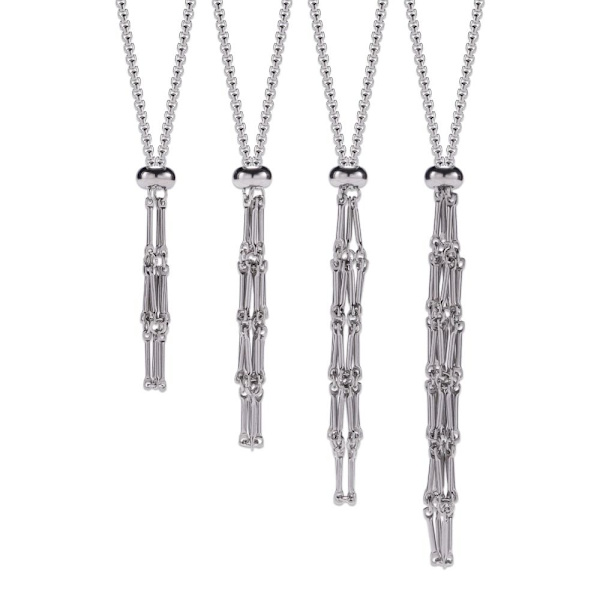 Krystallholder Bur Cage Halskjede Krystall Nett Metall Halskjede SØLV Sølv Silver XL