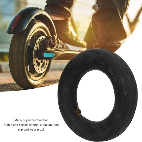 10X2.50 Elektrisk Scooter Inner Tube med Ventil 10 Tommers Gummi Stabil Holdbar Elektrisk Scooter Inner Tire Tube for Utskifting 45 Graders Dyse