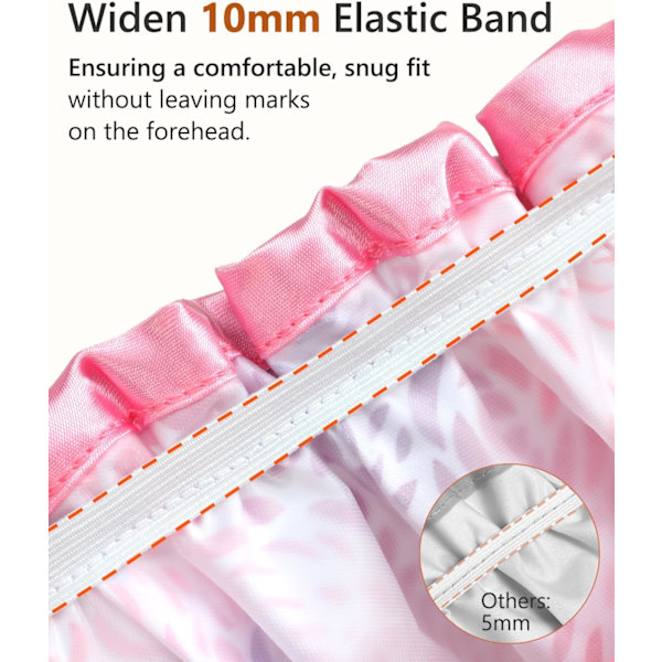 Stor dusjhette for kvinner med langt, tykt hår - Rosa blomsterdesign, dobbelt lag, vanntett, gjenbrukbar, vaskbar, funksjonell, romantiske kronblad Romantic Petals XLarge (Pack of 1)