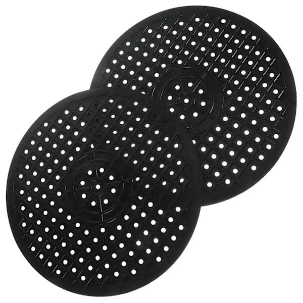 2 gummimatter for vask, vaskebeskyttelsesmatte, avløpsmatte (30,00 x 30,00 x 0,20 cm, svart)