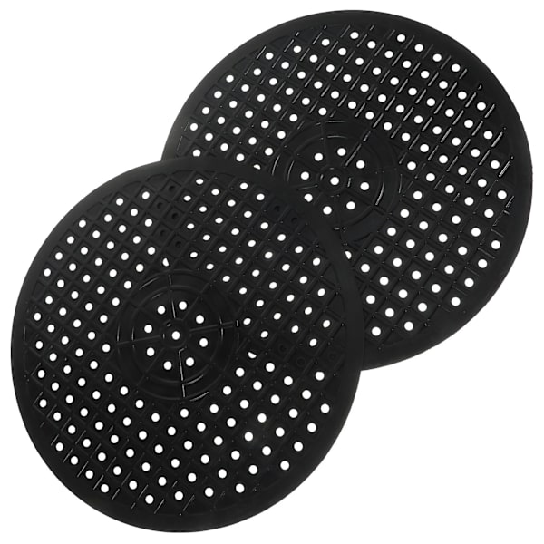 2 gummimåtter til vask, vaskemåtte, afløbsmåtte (30,00 x 30,00 x 0,20 cm, sort)
