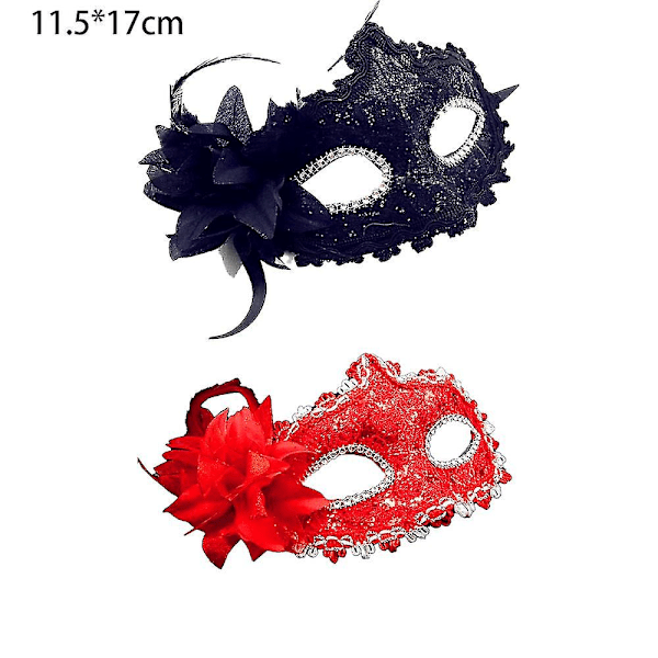 Maskerademaske for kvinner Jul Kvinner Blomst Halv Ansiktsmaske Øyemaske Cosplay Spetsmaske