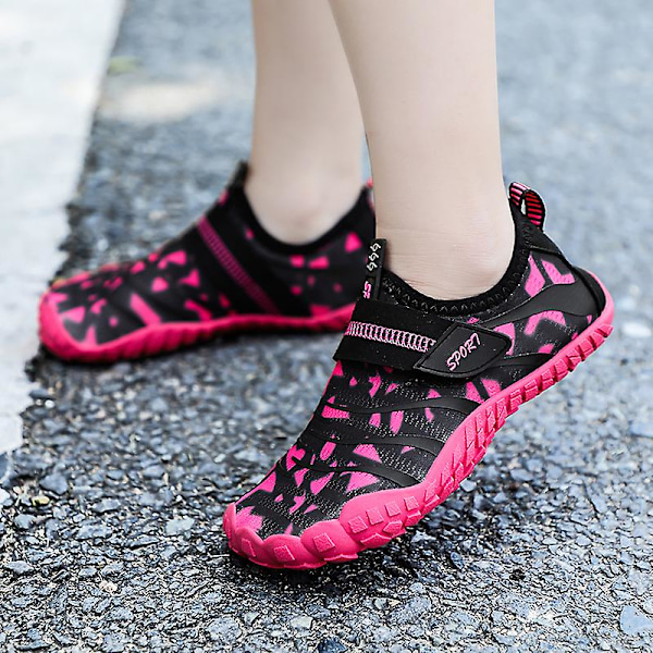 Barn Sneakers Snabbtorkande Slip On Vattenskor För Strand Eller Vattensport Yogaskor -13 Red EU 32