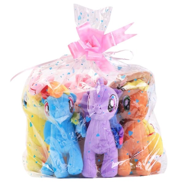 6 stk. My Little Pony Twilight Sparkle Pinkie Pie Rainbow Dash Pony legetøj plys bamse Venskab er magi gave til pige 20cm