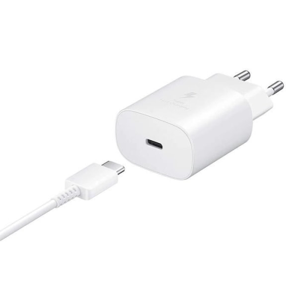25W Vit Typ-C Laddare Pack + Typ-C Kabel för Samsung Galaxy A25 A15 A05 A05s A35 A55