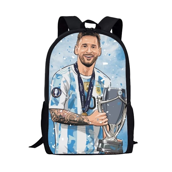 Messi Ryggsäck Fotbollsspelare Tonårspojkar Dragkedja Skolväska style 4