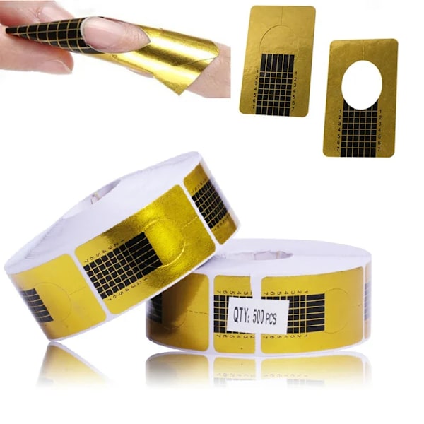 500 stk./rulle Finger Nail Manual Form Stickers Akryl UV Gel Board Off Nail Extensions Papirholder Tips DIY Manicure Værktøjer