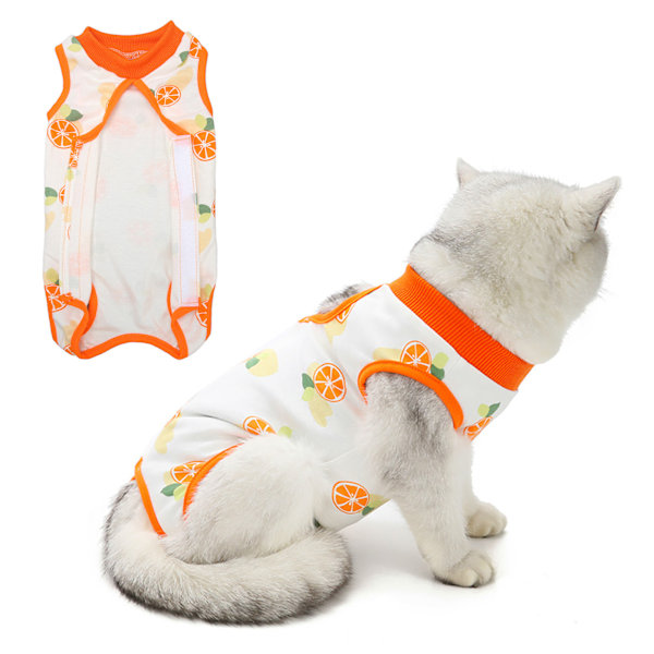 Cat recovery suit breathable prevent licking after surgery wear cotton recovery body wraps kitten recovery clothes M