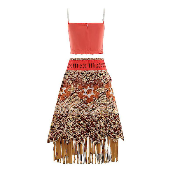 Moana Klänning Cosplay Kostym Oceania Flickor Hula Kjol Förklädning Peruk Klänning Halsband Endast Klänning only Dress 100