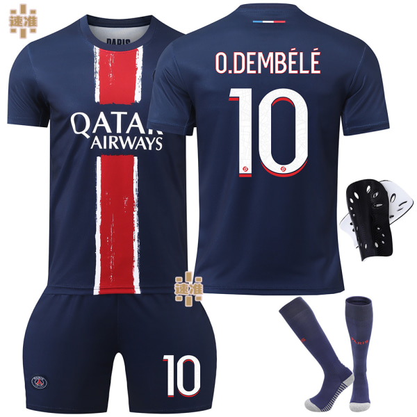 24-25 Paris fotbollströja nr 7 Mbappe 19 Li Gangren 10 Dembele 9 Ramos tröja barnens kostymversion No socks 19 XXXL