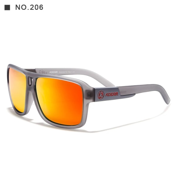 2024 Mode KDEAM Brand Design UV400 Sport Polarized Square Shades Solglasögon Unisex Coating Glasögon Gafas de sol för Sporting C206