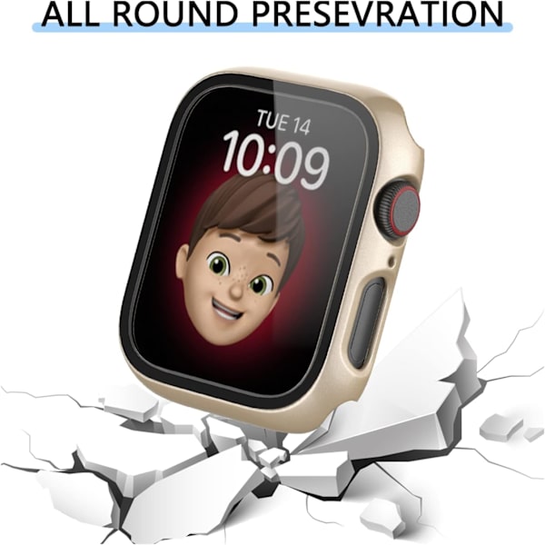 6-pak hårdt PC-etui til Apple Watch Series 3/2/1 42mm med hærdet 6-pak 4 6-Pack 4 42mm
