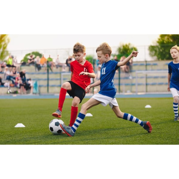 21-22 Second Away Royal Blue Fotbollströja Barn Vuxen Kostym Primär och Sekundär Skola Studenter Träningsdräkt Nr 7 Stjärna Size 7 with socks 18#