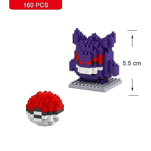 Nano Blocks Små Byggeklosser Pikachu Murmodell Utdannende Leke for Barn Bursdag Murklosser Gangs