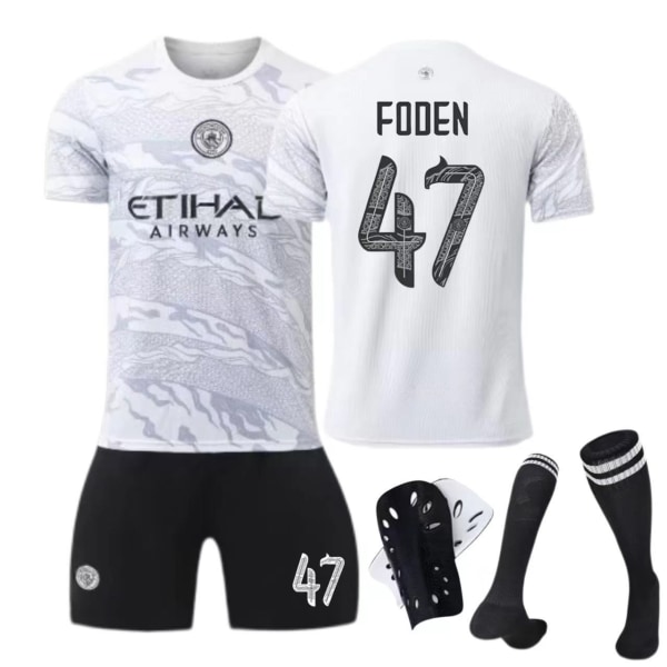 23-24 Manchester City Dragon Year Special Edition Jersey No. 9 Haaland 17 De Bruyne Lasten ja aikuisten jalkapallopaita No. 47 without socks 16